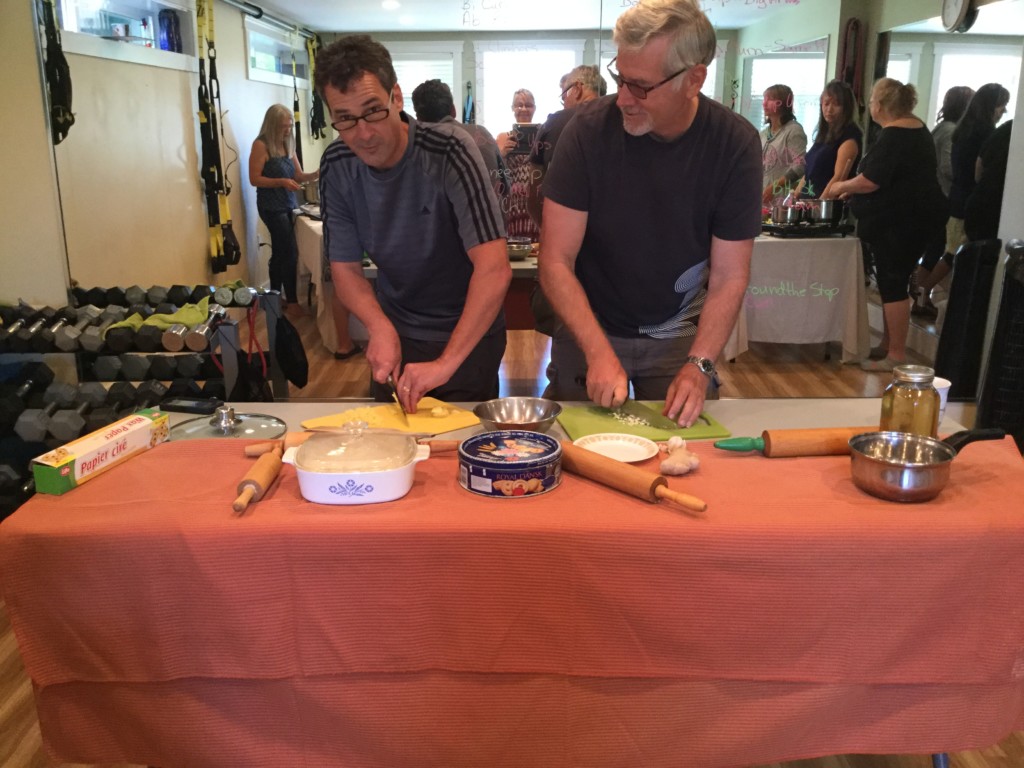 Indian Cooking, Ron and Brad doing their thing : ) Forever Fit, Duncan, BC